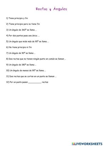 Rectas y ángulos