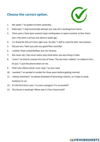 Present perfect vs past simple