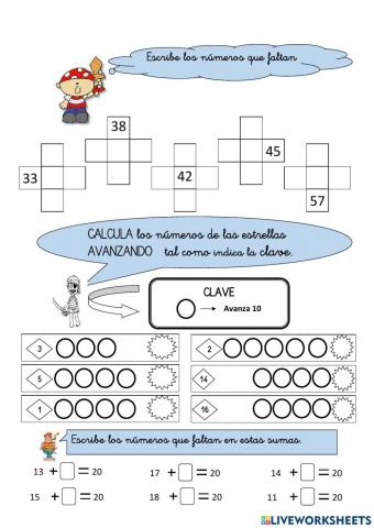Numeración abn 1º primaria ficha 40