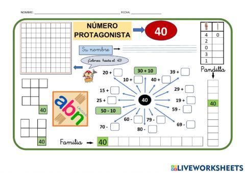 Numeración abn 1º primaria ficha 41