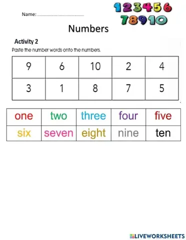Numbers Activity 2UAEP t3