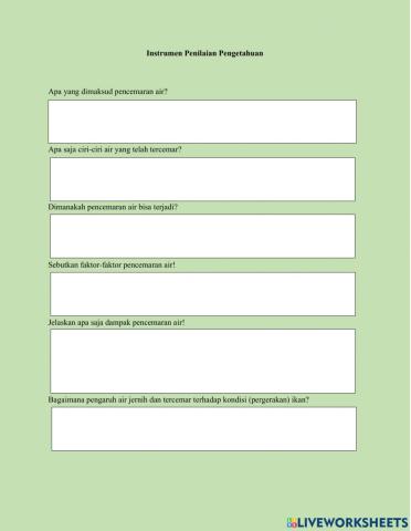 Instrumen Penilaian Pengetahuan