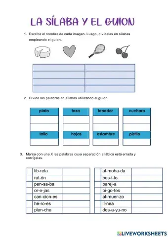 La sílaba y el guión