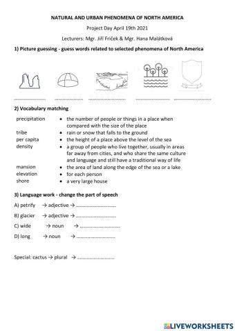 Project day - phenomena of north america