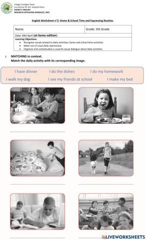 Daily Activities: Home & School time