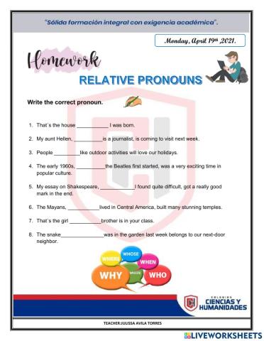 Relative pronouns