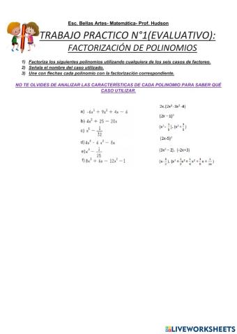 TP N°1 factorizacion de polinomios