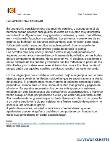 Cuento Las apariencias enganan