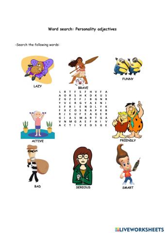 Personality adjectives