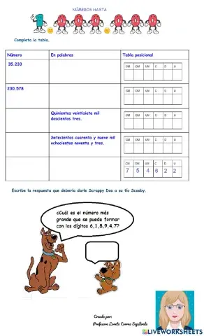 Numeración hasta la centena de mil