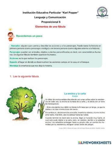 Elementos de una fábula