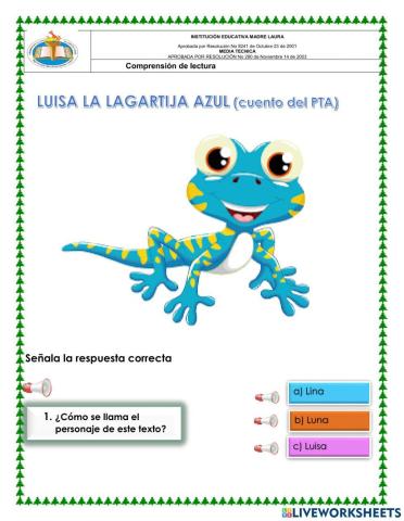 Luisa la lagartija azul