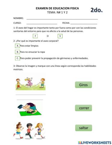 Evaluación educación física
