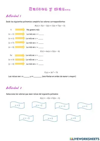 Raíces de polinomios