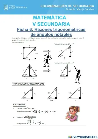 Razones trigonométricas de angulos notables