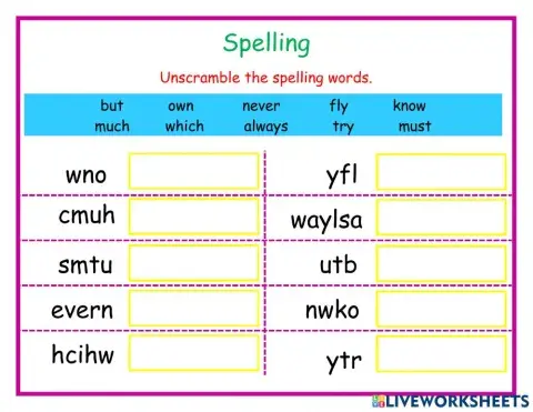 Speling April 19 unscramble 