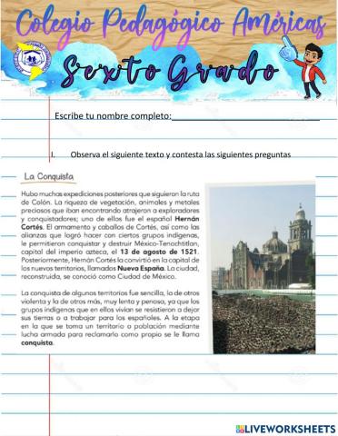 Examen Español 6o 3er Trimestre