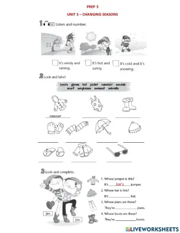 Prep 3 - Unit 5 Revision