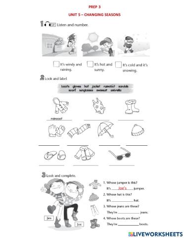 Prep 3 - Unit 5 Revision