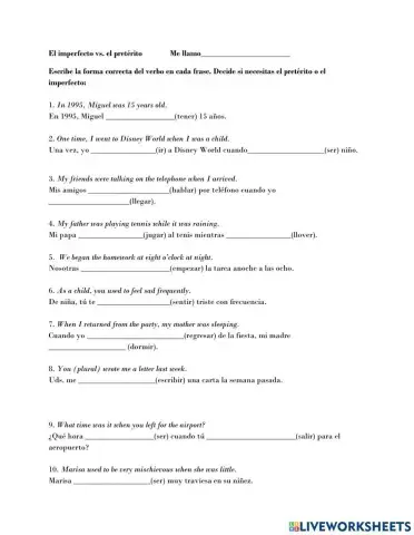 Imperfect vs Preterite