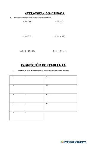 Operaciones Combinadas