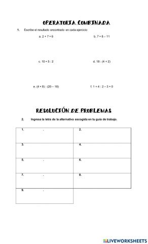 Operaciones Combinadas
