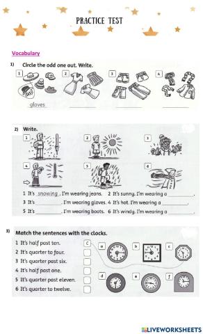Practice test- units 10 and 11