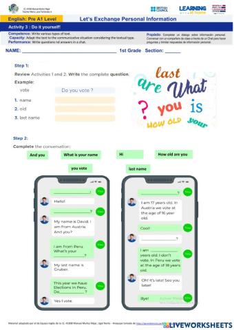 Activity 3:Do it yourself!- First