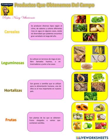 Lo que obtenemos de la tierra