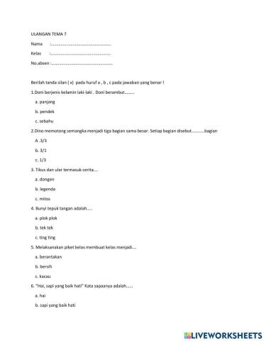 Ulangan tema 7