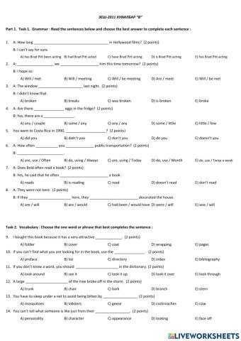 Final test variation B 2011