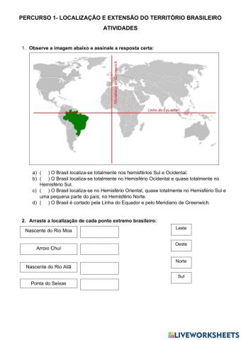 Localização e extensão do território brasileiro