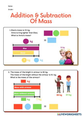 Addition & Subtraction of Mass