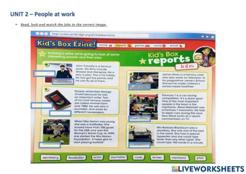 People at work - Famous people's jobs