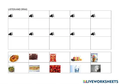 Food and drink, listen and drag