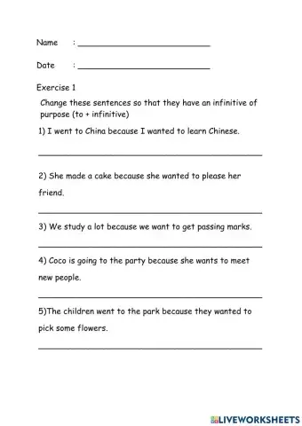 Infinitive of purpose