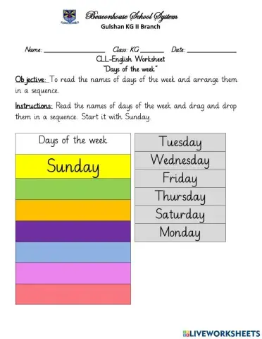 Days of the week