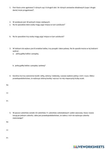 Kartkówka- prawdopodobienstwo