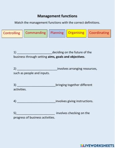 Management functions