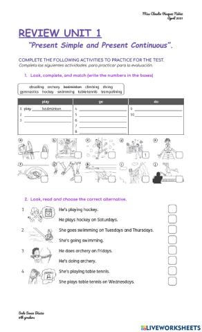 Review unit 1 - 6th graders.