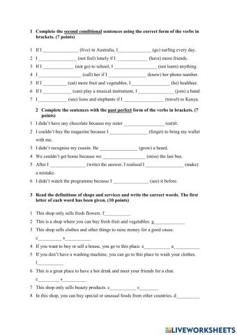 2nd conditional, past perfect, verb patterns