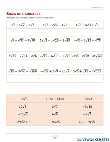 II.6.4.Suma y resta de radicales