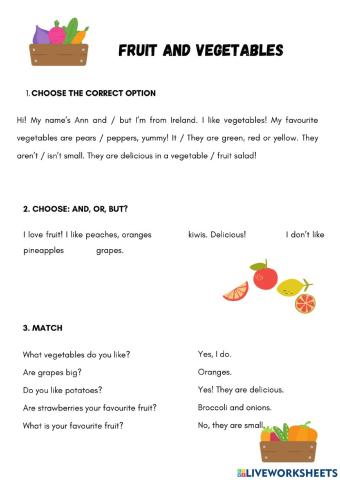 Fruit and Vegetables