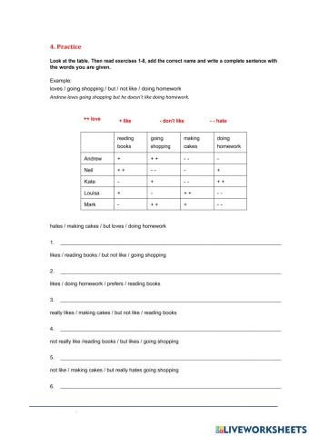 What i like - listening comprehension 3