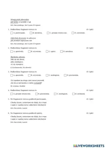 Środki stylistyczne w praktyce