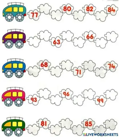 Write the missing Numbers