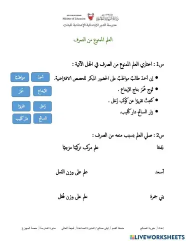 العلم الممنوع من الصرف2