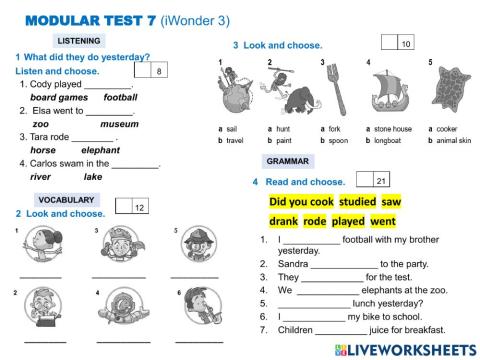 Module test 7 (iWonder 3)