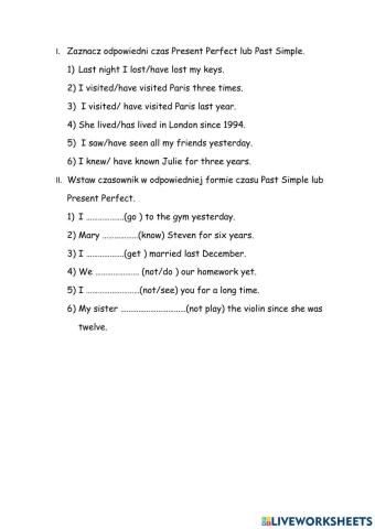 Present Perfect vs Past Simple