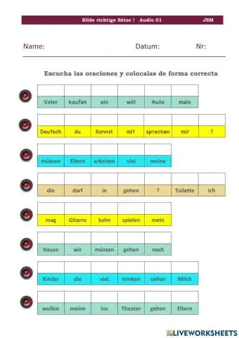 Modalverben elaborar frases con audio 01